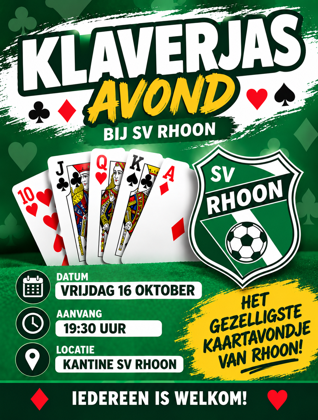 Klaverjassen bij SV RHOON